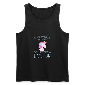 Unicorn Phd Doctorate University Saying Gift - Men's Premium Organic Tank Top - black - Front - Michal (187cm)