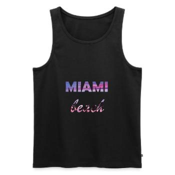 miami beach - Men's Premium Organic Tank Top - black - Front - AI Model Male 178 light (178cm)
