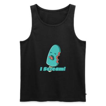 i scream unique trendy t shirt design - Männer Premium Bio Tank Top - Schwarz - Vorne - Michal (187cm)