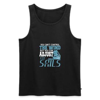 Sailboat - Men's Premium Organic Tank Top - black - Front - Michal (187cm)