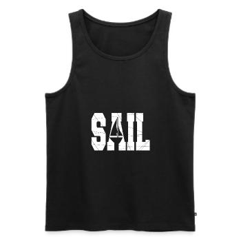 Sailboat - Men's Premium Organic Tank Top - black - Front - Michal (187cm)