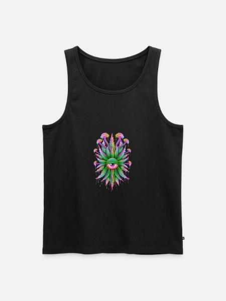 Mushroom Eyes Grass - Men's Premium Organic Tank Top - black