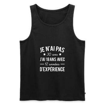 Cadeau anniversaire 30 ans humour texte drôle - Débardeur bio Premium Homme - noir - Devant - AI Model Male 178 light (178cm)