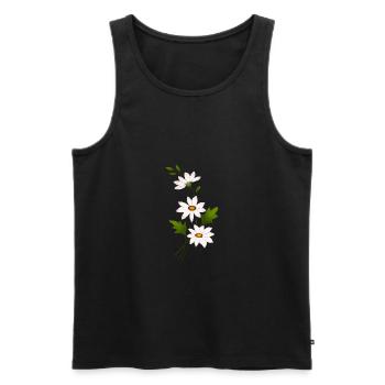 Fleurs de marguerite - Débardeur bio Premium Homme - noir - Devant - AI Model Male 178 light (178cm)