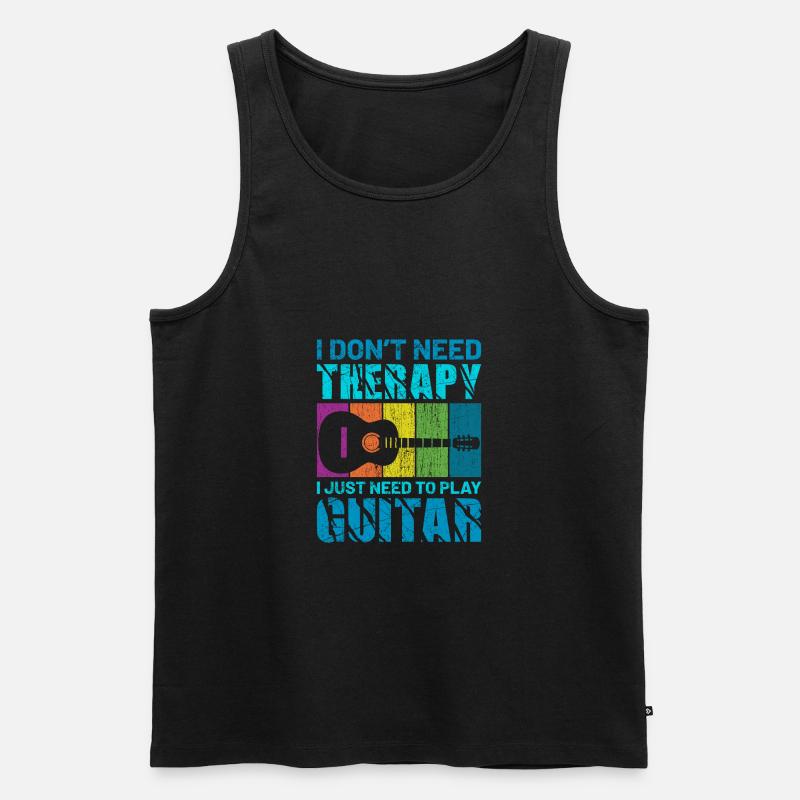 Akustik Gitarre Retro Spruch Geschenk - Männer Premium Bio Tank Top - Schwarz