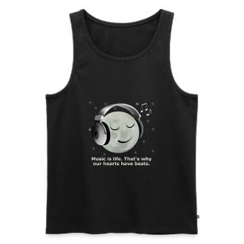 Music is life - Men's Premium Organic Tank Top - black - Front - AI Model Male 178 light (178cm)