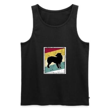 Aussie Australian Shepherd Retro Vintage Stripes - Débardeur bio Premium Homme - noir - Devant - AI Model Male 178 light (178cm)
