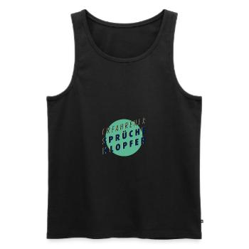Erfahrener Sprücheklopfer Lustige Sprüche - Männer Premium Bio Tank Top - Schwarz - Vorne - Michal (187cm)