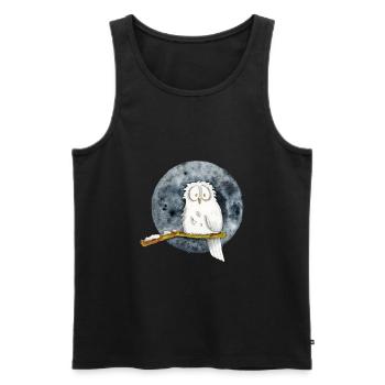 Die Schneeeule - Männer Premium Bio Tank Top - Schwarz - Vorne - AI Model Male 178 light (178cm)