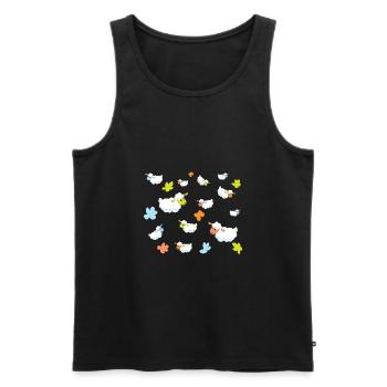 bunte Schafe - niedliches Karikaturmuster für Kinder - Männer Premium Bio Tank Top - Schwarz - Vorne - AI Model Male 178 light (178cm)