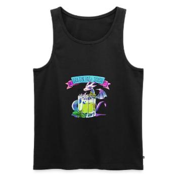 Basil Gin Smash + Drache = Dragin Basil Smash - Männer Premium Bio Tank Top - Schwarz - Vorne - AI Model Male 178 light (178cm)