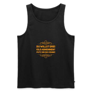 putz dir die Zähne - Männer Premium Bio Tank Top - Schwarz - Vorne - AI Model Male 178 light (178cm)