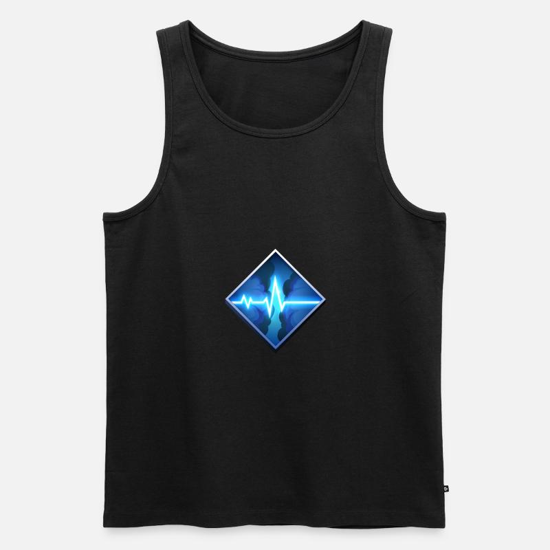 Energie Blitz EKG - Männer Premium Bio Tank Top - Schwarz