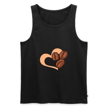 Kaffeebohne Herz Café Kaffee - Männer Premium Bio Tank Top - Schwarz - Vorne - Michal (187cm)