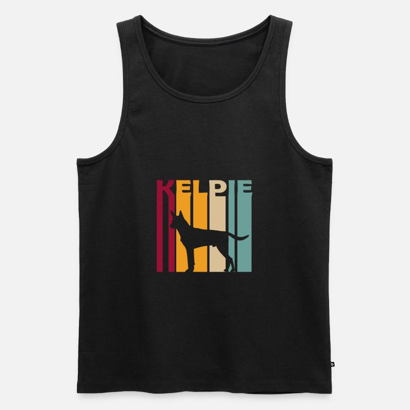 Australian Kelpie Schäferhund Retro Silhouette - Männer Premium Bio Tank Top - Schwarz