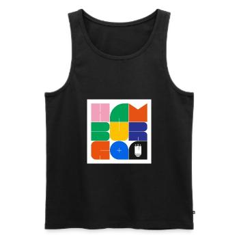Hamburg Design abstrakt minimalistisch mit Wappen - Männer Premium Bio Tank Top - Schwarz - Vorne - AI Model Male 178 light (178cm)