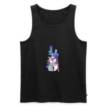 Kontrabass - Männer Premium Bio Tank Top - Schwarz - Vorne - Michal (187cm)