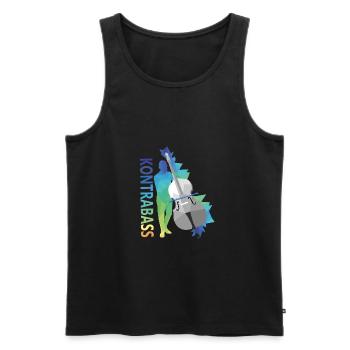 Kontrabass - Männer Premium Bio Tank Top - Schwarz - Vorne - Michal (187cm)