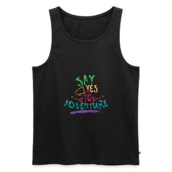 Travel Say Yes To Adventure Traveller Camper Gift - Débardeur bio Premium Homme - noir - Devant - Michal (187cm)