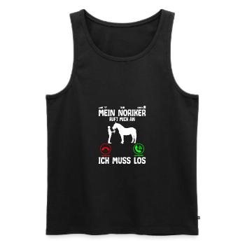Noriker Pferd ruft mich an Spruch Lustig - Männer Premium Bio Tank Top - Schwarz - Vorne - Michal (187cm)