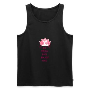 yoga - Men's Premium Organic Tank Top - black - Front - AI Model Male 178 light (178cm)