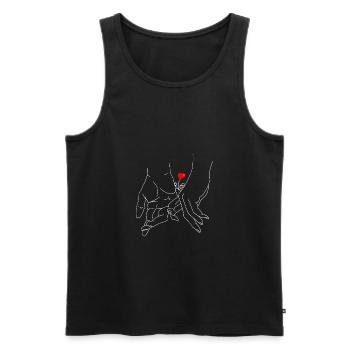 Zeichnung Liebe Hände Finger - Männer Premium Bio Tank Top - Schwarz - Vorne - AI Model Male 178 light (178cm)