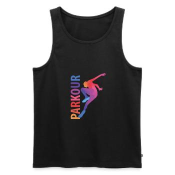 Parkour gift - Men's Premium Organic Tank Top - black - Front - AI Model Male 178 light (178cm)