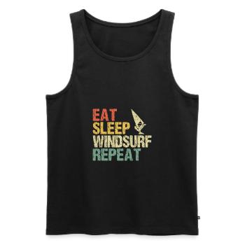 Windsurfing Windsurfer Eat Sleep Saying Retro - Men's Premium Organic Tank Top - black - Front - Michal (187cm)