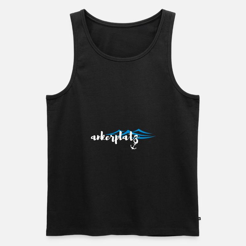 Ankerplatz - Meer - Anker - Männer Premium Bio Tank Top - Schwarz