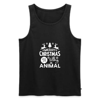 Merry christmas ya filthy animal Geschenk Vegan - Männer Premium Bio Tank Top - Schwarz - Vorne - AI Model Male 178 light (178cm)