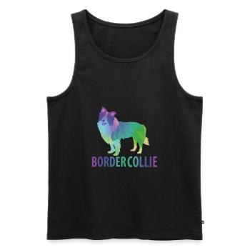 Cadeau Border Collie - Débardeur bio Premium Homme - noir - Devant - AI Model Male 178 light (178cm)