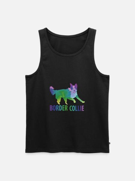 Border Collie gift - Men's Premium Organic Tank Top - black