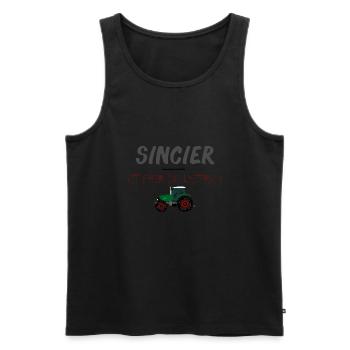 T shirt chti sincier, agriculteur - Débardeur bio Premium Homme - noir - Devant - Michal (187cm)