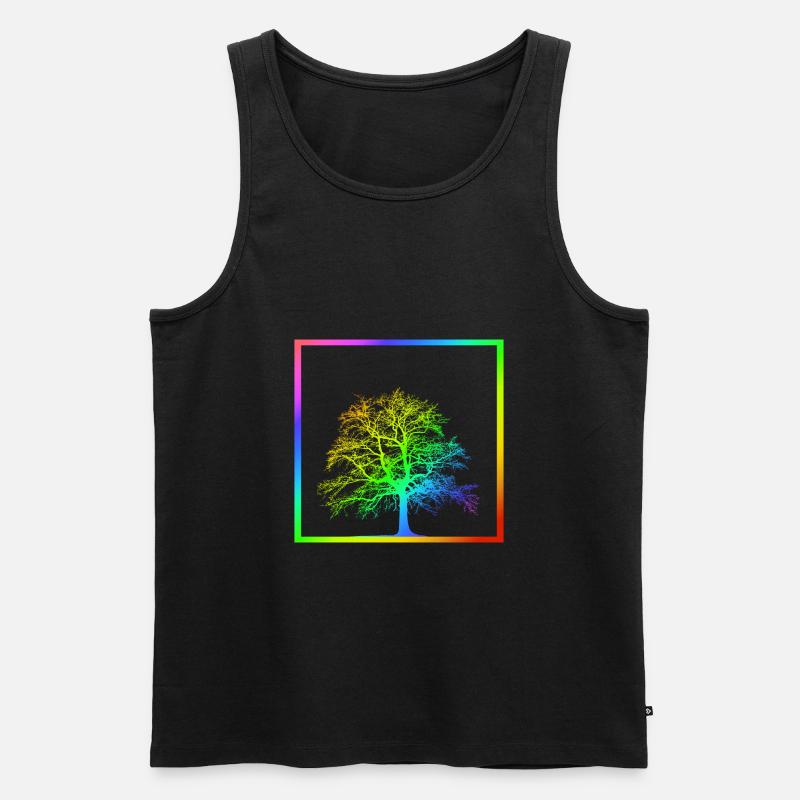 Regenbogenbaum - Baum - Natur - LGBT - Männer Premium Bio Tank Top - Schwarz