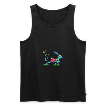SPORTS RABBIT 3,2,1 ... - Men's Premium Organic Tank Top - black - Front - AI Model Male 178 light (178cm)