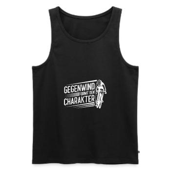 Gegenwind formt den charakter fahrrad radfahrer - Männer Premium Bio Tank Top - Schwarz - Vorne - Michal (187cm)
