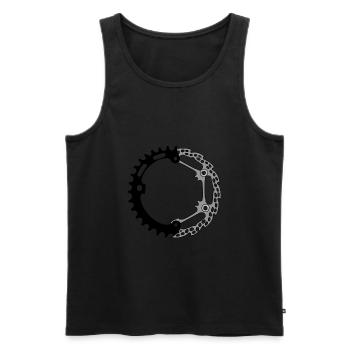Zahnrad Scheibenbremse - Männer Premium Bio Tank Top - Schwarz - Vorne - Michal (187cm)