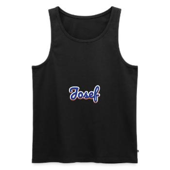 Josef surname first name name day - Men's Premium Organic Tank Top - black - Front - AI Model Male 178 light (178cm)