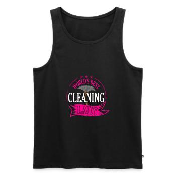 Putzfrau - Männer Premium Bio Tank Top - Schwarz - Vorne - Michal (187cm)