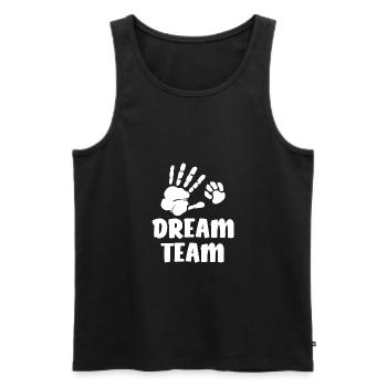 Dream Team Dog Paw Hand Dog Owner Dog - Men's Premium Organic Tank Top - black - Front - AI Model Male 178 light (178cm)