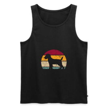 Jagdterrier Jagdhund Retro Style Silhouette - Männer Premium Bio Tank Top - Schwarz - Vorne - AI Model Male 178 light (178cm)