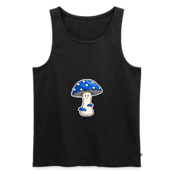Happy Blue Toadstool - Men's Premium Organic Tank Top - black - Front - Michal (187cm)