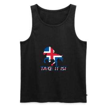 Islandpferd Take it Isi Spruch Flagge - Männer Premium Bio Tank Top - Schwarz - Vorne - AI Model Male 178 light (178cm)
