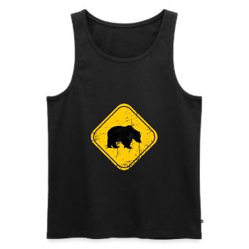Bear sign vintage stylish - Männer Premium Bio Tank Top - Schwarz - Vorne - Michal (187cm)