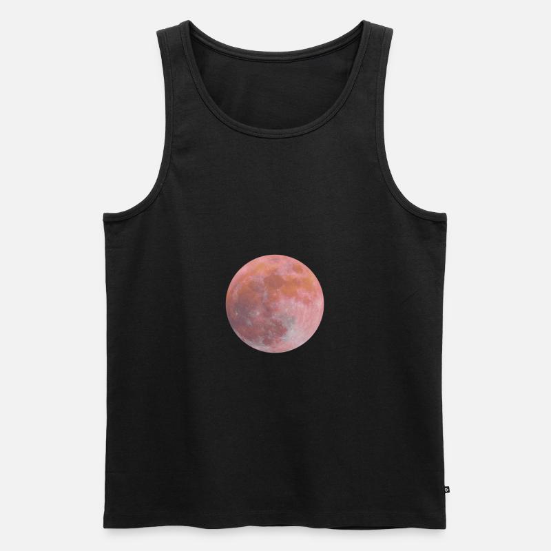 Rosa Mond - Männer Premium Bio Tank Top - Schwarz