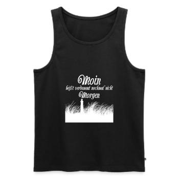 Moin nicht Morgen - Männer Premium Bio Tank Top - Schwarz - Vorne - Michal (187cm)