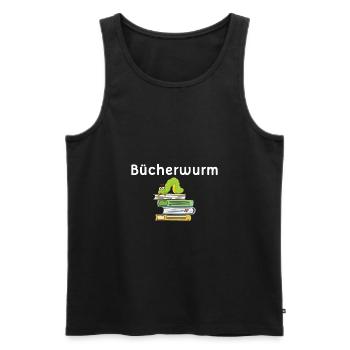Bücherwurm Geschenk art - Männer Premium Bio Tank Top - Schwarz - Vorne - Michal (187cm)