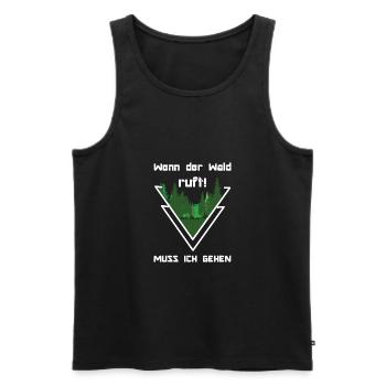 Wald, Bäume und Natur, wenn der Wald ruft - Männer Premium Bio Tank Top - Schwarz - Vorne - AI Model Male 178 light (178cm)