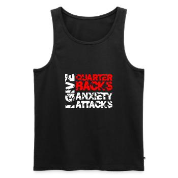 I Give Quarterbacks Anxiety Attacks, Football - Men's Premium Organic Tank Top - black - Front - Michal (187cm)