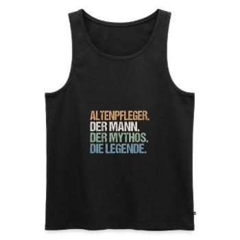Altenpfleger Mann Legende Spruch Lustig Geschenk - Männer Premium Bio Tank Top - Schwarz - Vorne - Michal (187cm)